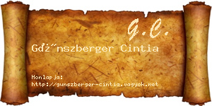 Günszberger Cintia névjegykártya